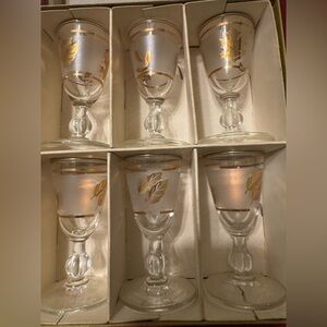 Vintage Hostess Glassware Styled by Libby Golden Foliage set of Six in EUC